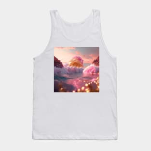Golden and pink fantasy beach Tank Top